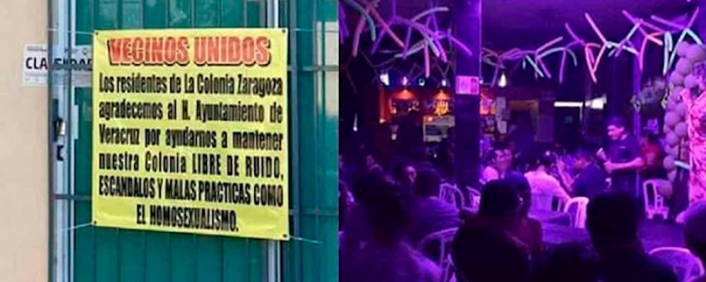 Cierran bar gay en Veracruz, vecinos “celebran” con mensaje de odio